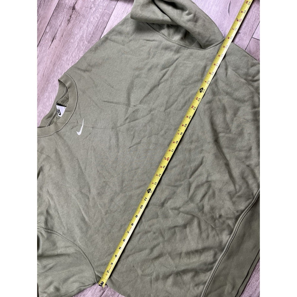 Nike Sweatshirt Men's Medium Olive Green Center Swoosh Crewneck Pullover Casual - Picture 7 of 12